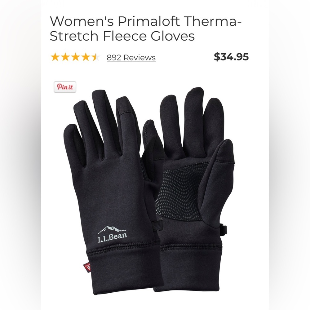 L.L. Bean Classic Black Winter Gloves